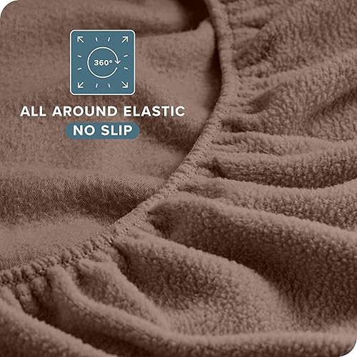 Miniatura 7 de Bare Home Juego de sábanas de forro polar súper suave, tamaño King, forro polar extra afelpado, sábanas de cama sin pelusas, calidez acogedora para