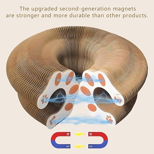 Miniatura 4 de SEPAZON Kitty Cat Toy, Magic Organ Accordion Cat Scratcher for Indoor Cats, Interactive Cat Scratching Board, Scratch Pad with Bell Ball Toys for