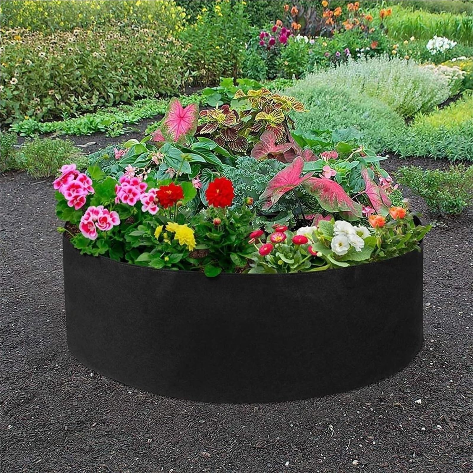 Bolsas de Cultivo con Rejilla Bolsa de Cultivo Fieltro | For verduras flores con asas de 10/30/40/50/100 galones(Black,80x30cm)