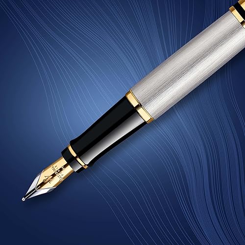 Miniatura 4 de Pluma estilográfica profesional de acero inoxidable con detalles dorados WATERMAN, dorado (Stainless Steel and Gold)