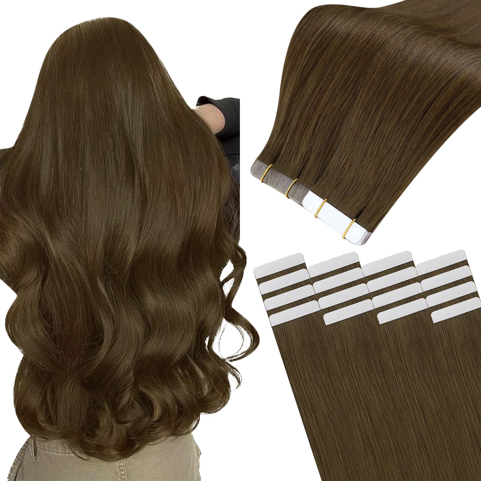 Easyouth U Tip Hair Extensions Brown Keratin Tip Hair Extensions Real Human Hair Darkest Brown Keratin Hair Extension Human Hair with Natural Texture 18Inch 50G 1G/S — view 17