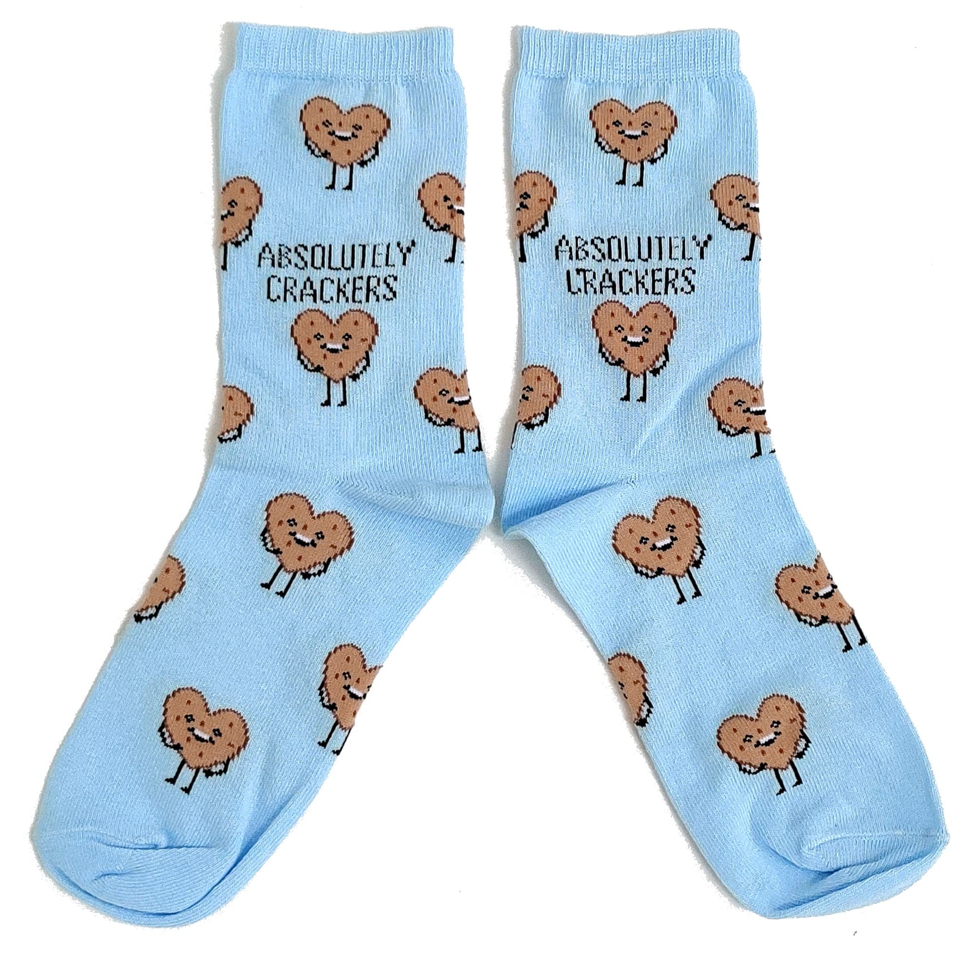 Sock Shack Ladies Blue Absoloutely Crackers Biscuits Baking Socks 4-8 UK/37-42 Eur/6-10 US