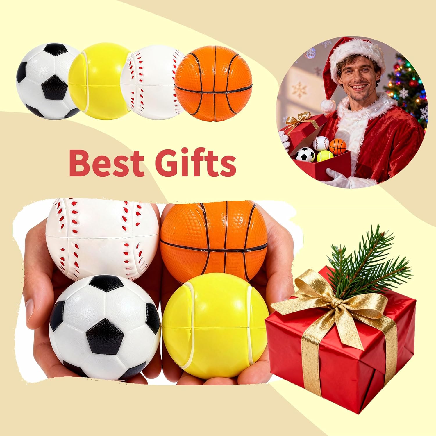 Office Stress Relief & Outdoor Fun, Ideal for Party Favors & Team Games 2.5 Inch High Bounce Wear-Resistant Bouncy Balls 4 Pack - 2 Colors, Shatterproof