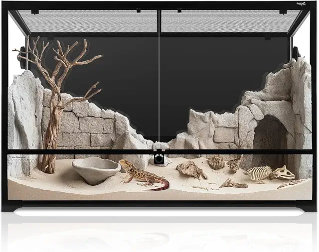 67 Gallon 36x18x24 Reptile Terrarium Tank for Bearded Dragons & Snakes