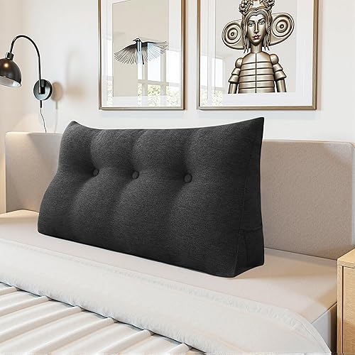 Miniatura 20 de Almohada de Cabecero en Forma de Cuña - Almohada Triangular para Cabecero de Cama, Almohada de Cuña para Descanso en la Cama, Almohada para Sentarse