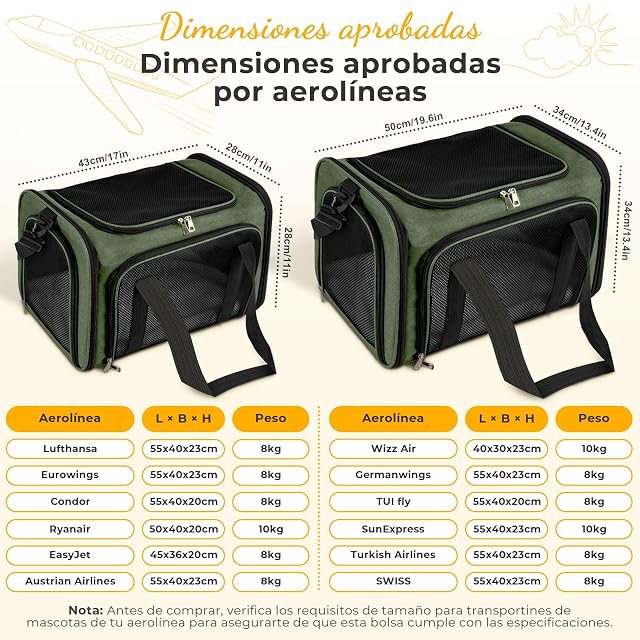 Foto 7 de 8 de TOFFCAEA Bolsa de transporte para perros y gatos