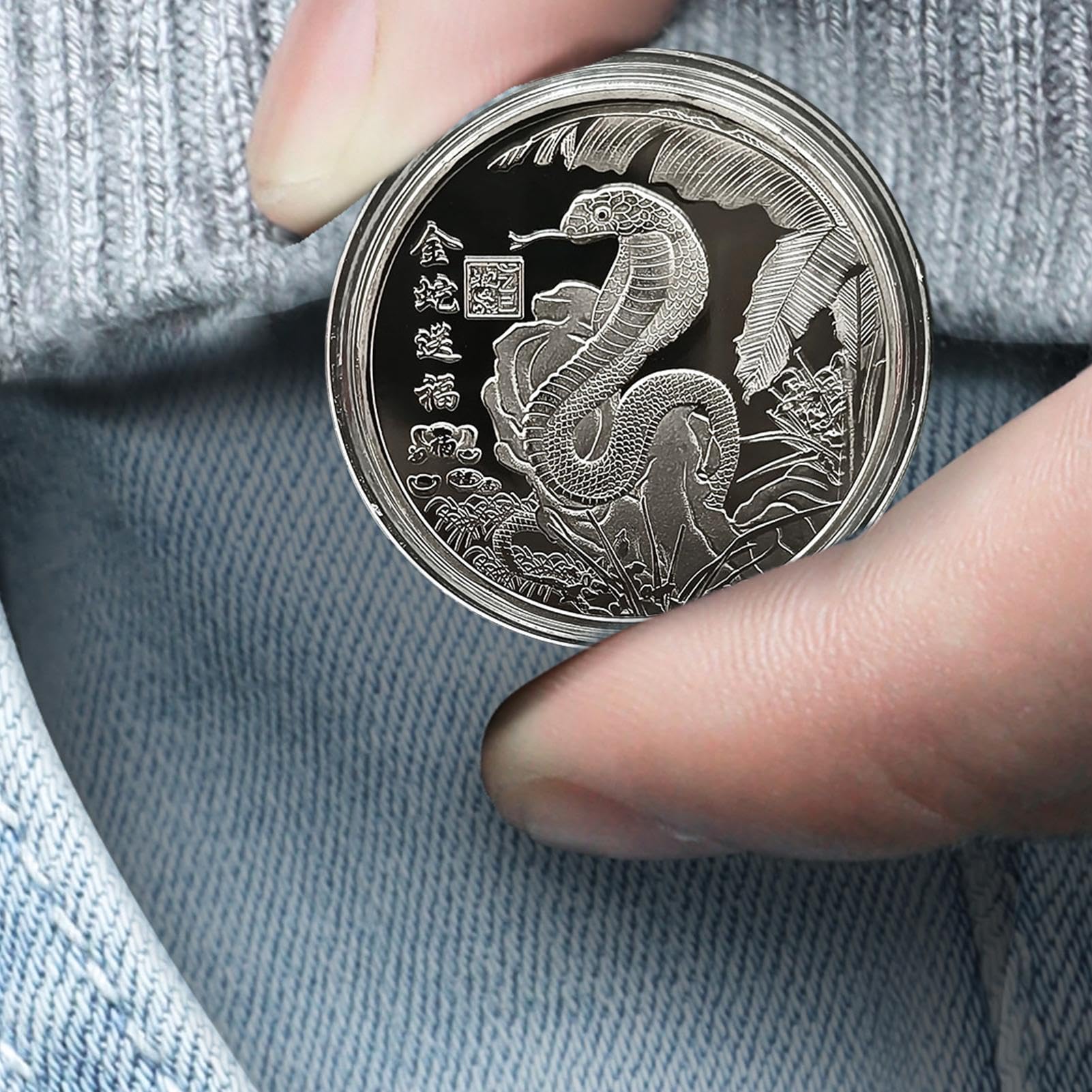 Nouvel An Chinois Serpent Statue De Serpent Feng Shui 2025 - Du00e9coration Du Nouvel An Chinois - Ornements De Piu00e8ces De Monnaie Attirent L'argent Et La Chance Pour La Maison Et Décoration