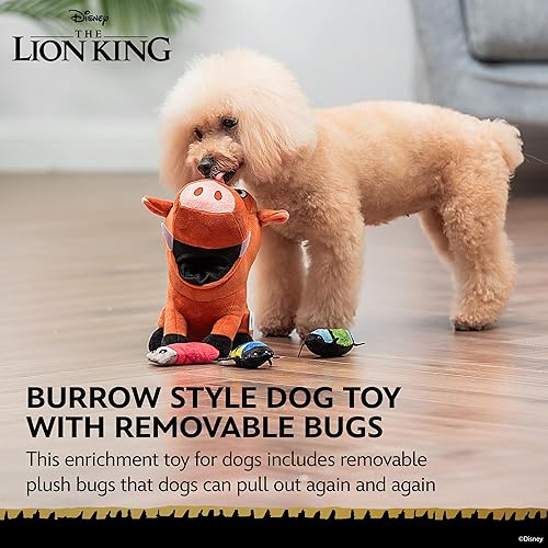 Miniatura 4 de Disney Pumbaa - Juguete para perros con mini peluches extraíbles de 9 pulgadas, juguete de peluche para perros inspirado en Pumbaa del Rey León con