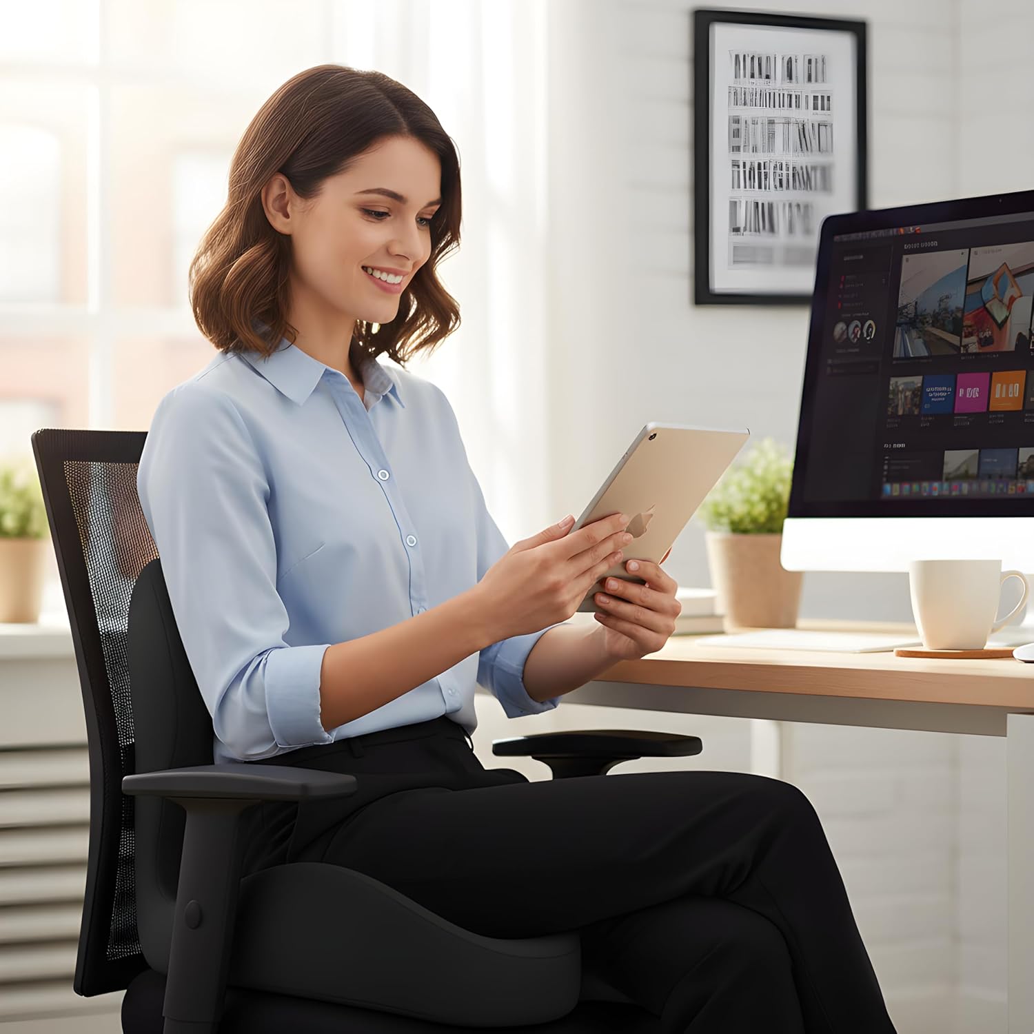 Ergonomic Lab-Designed Memory Foam Seat Cushion for Office Chair, Car Seat for Driving, Truck Seat, Driver Seat, Sciatica, Tailbone & Coccyx Pain Relief, Lumbar and Lower Back Support(Black - Image 3