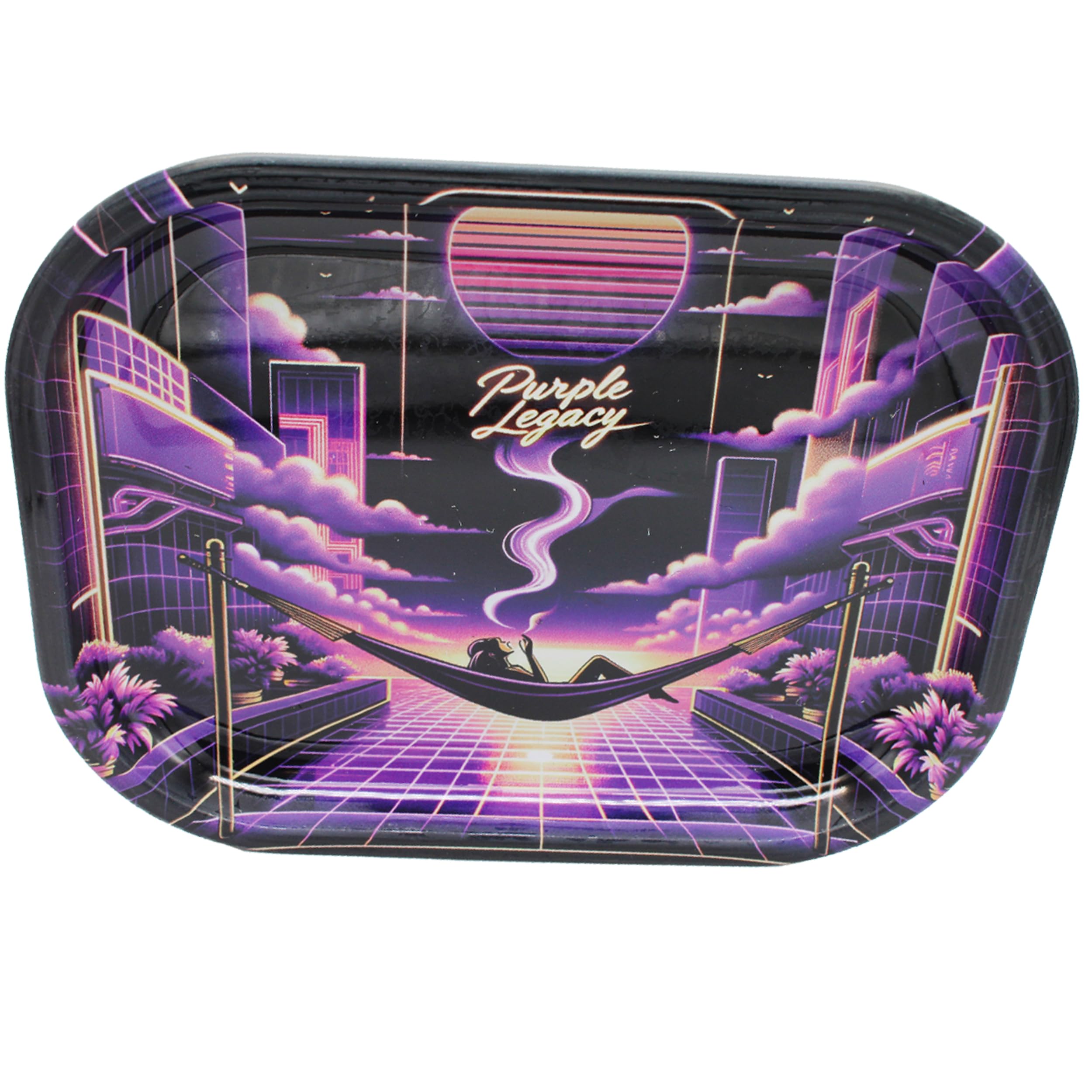 Plateau Roulant Métal Cyberpunk Égyptien 18x14cm - Rangement Accessoires Style Unique