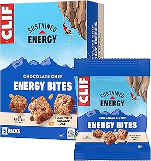​​CLIF BAR Energy Bites - Chocolate Chip - Made with Organic Oats - 6g Plant Based Protein - Non-GMO (5 Packs)​