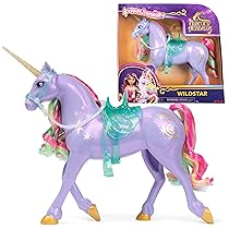 Unicorn Academy, Wildstar Power of Friendship con sella e briglia semitrasparenti, 28 cm, bambole e unicorni giocattolo per bambine dai 4 anni in su
