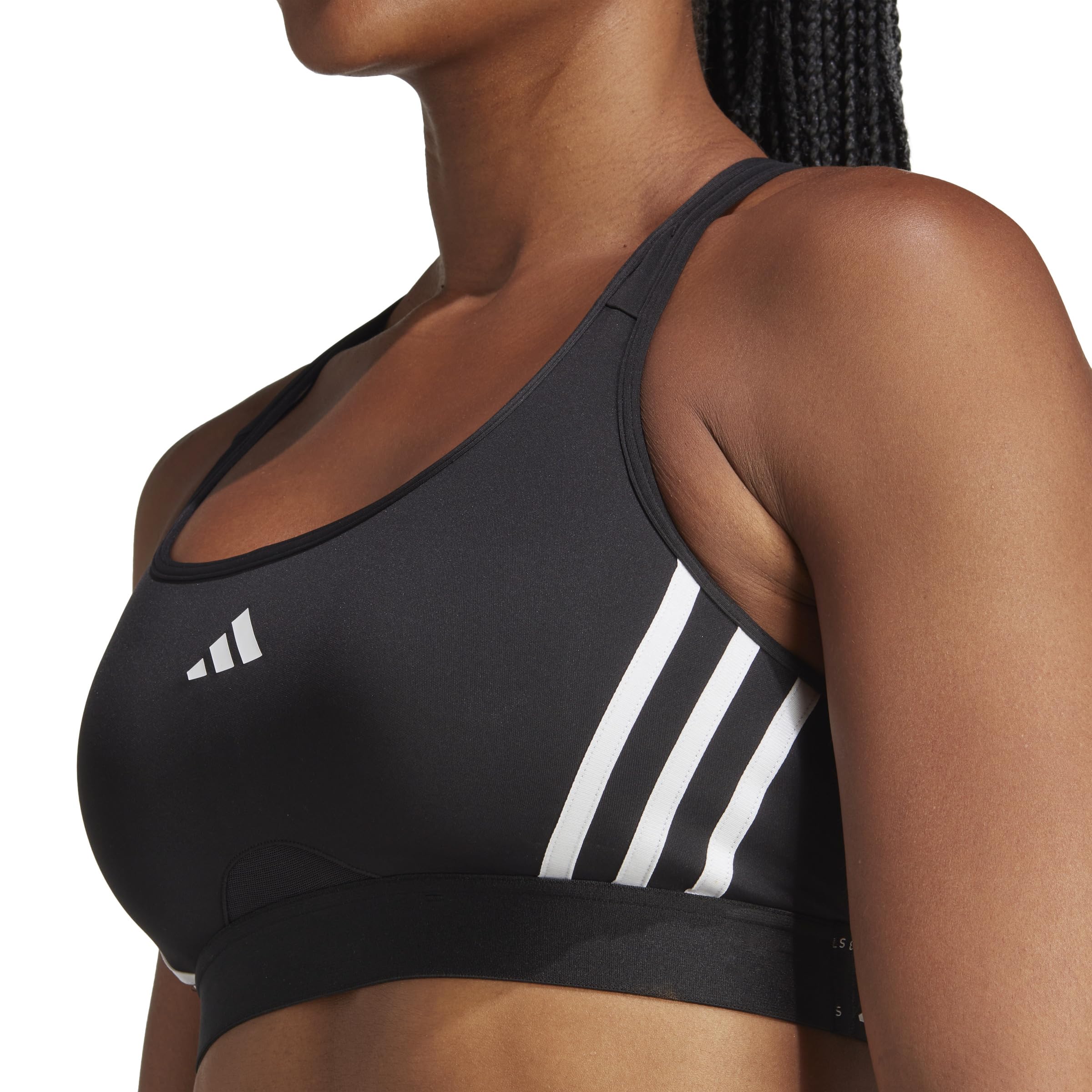 Adidas Powerreact Training Medium-Support 3-Stripes Bra Reggiseno Sportivo Donna (Pacco da 1)