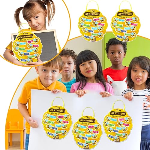 Miniatura 3 de Syhood Kit de manualidades con signo de actitud de abeja para niños, hace 24 VBS para la escuela dominical, manualidades religiosas de abeja, kit de