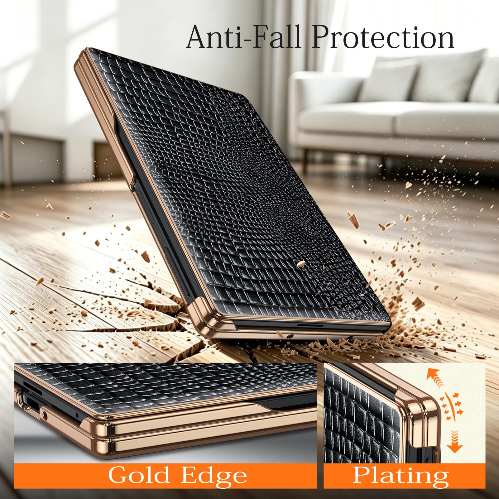 Funda De Lujo For Samsung Galaxy Z Fold 8 Ultra/Fold8, Tapa Cuero Genuino