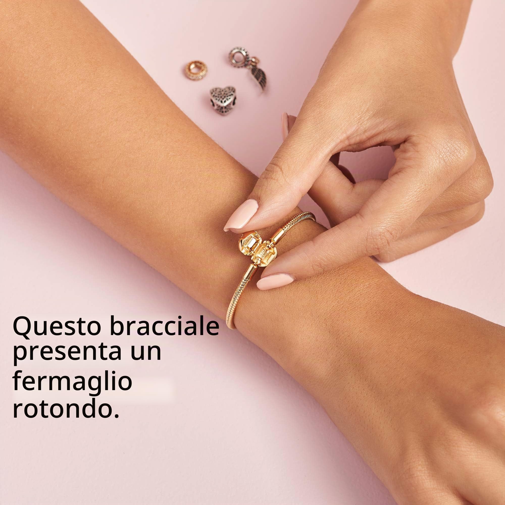 PANDORA Icons - Bracciale con chiusura splendente placcata in oro 14k