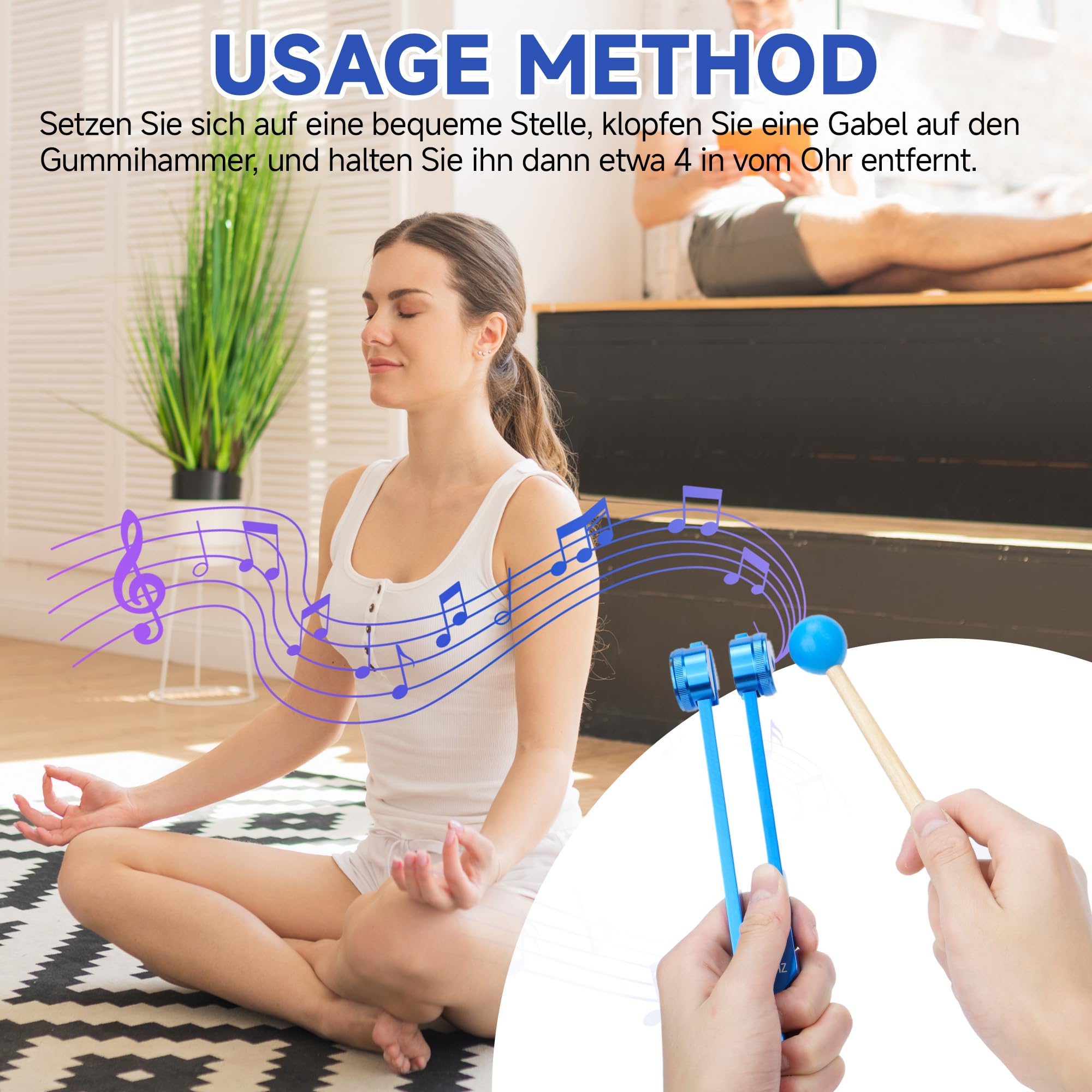 jxgzyy Stimmgabel Set Koffer 8 Stück Aluminiumlegierung Stimmgabel Heilung Stimmgabeln Chakren Stimmgabel Neurologie für Yoga, Meditation, Chakra Balance, Entspannung, Heilung