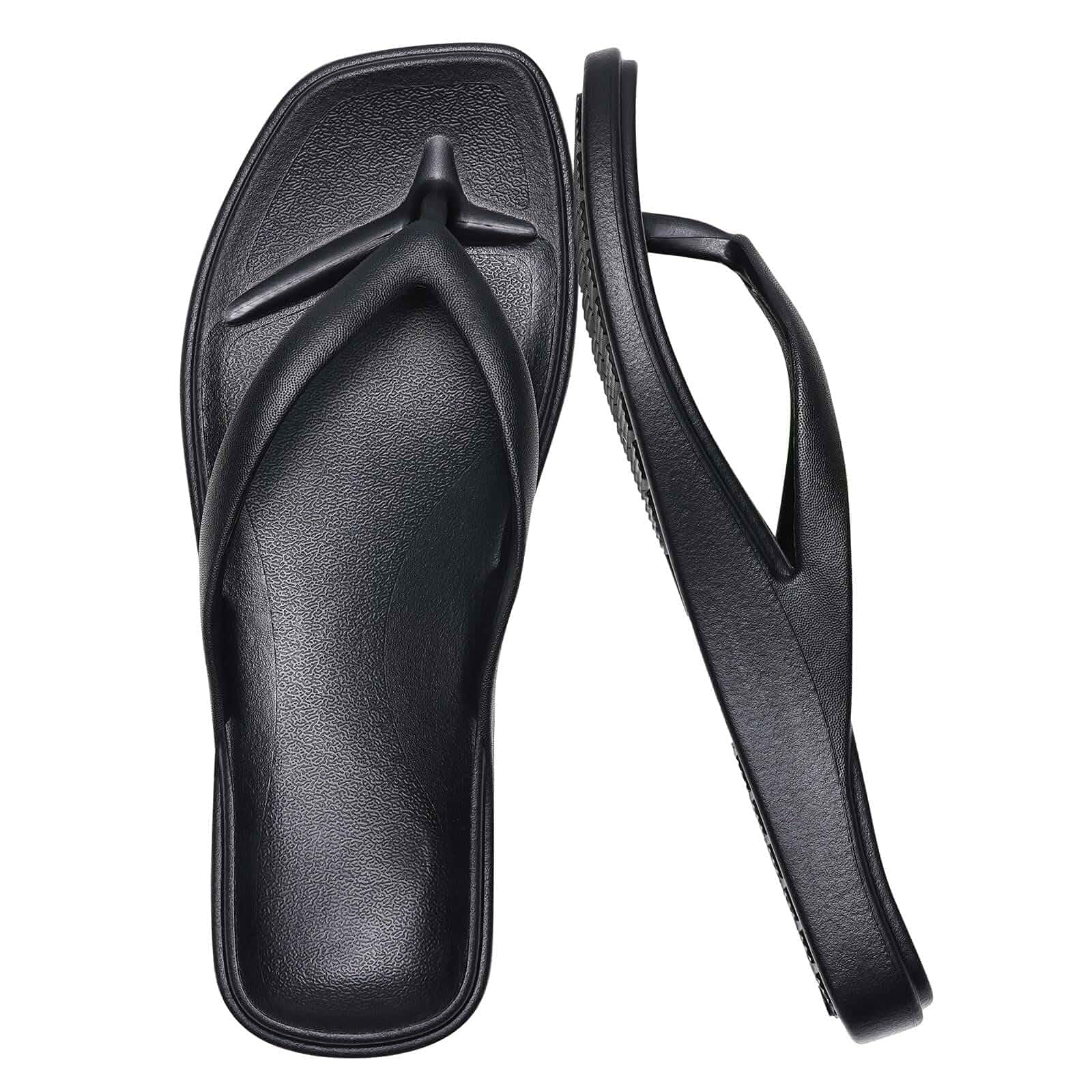 GETOEU Arch Support Flip Flops for Women Square Toe Thong Sandals Comfortable Summer Beach Lightweight Flip Flops
