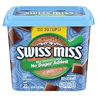 Vista 1 de Swiss Miss Mezcla de cacao caliente con sabor a chocolate con leche sin azúcar añadido, suministros de barra de cacao caliente, recipiente de 13