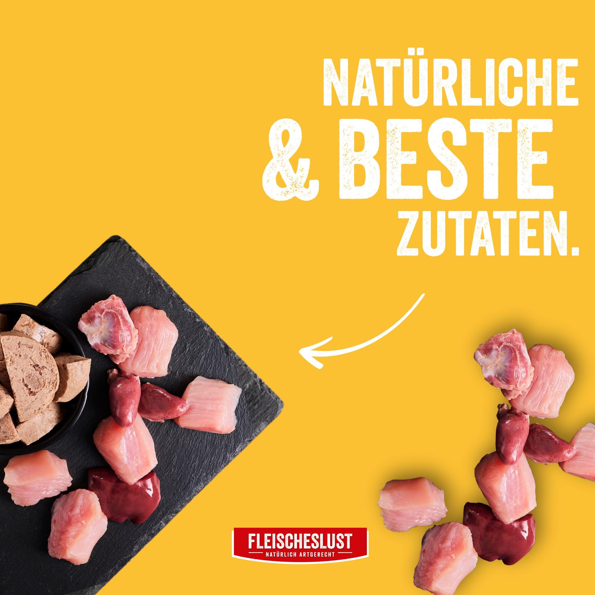 Steakhouse Huhn pur (14x500g), Nassfutter für Hunde & Katzen, sensitives Ergänzungsfutter, Monoprotein, getreidefrei, 14x Wurst von Fleischeslust