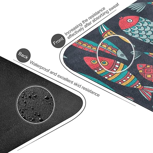 Miniatura 3 de Blueangle Linda esterilla de yoga de pez, textura antideslizante, tapete de yoga ecológico, tapete de ejercicio y entrenamiento para yoga, pilates y