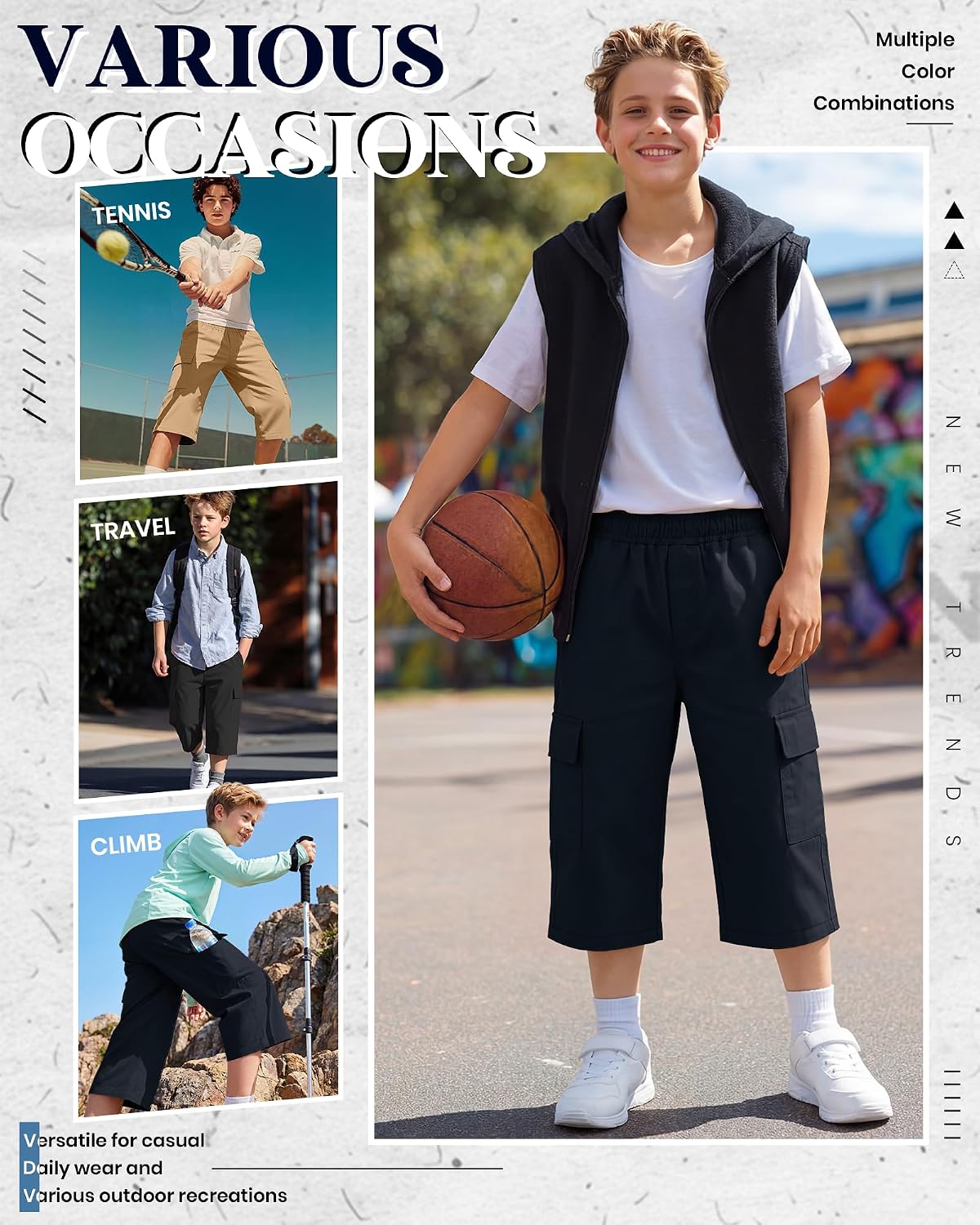 Halfchet 3 Pack Boys School Pants