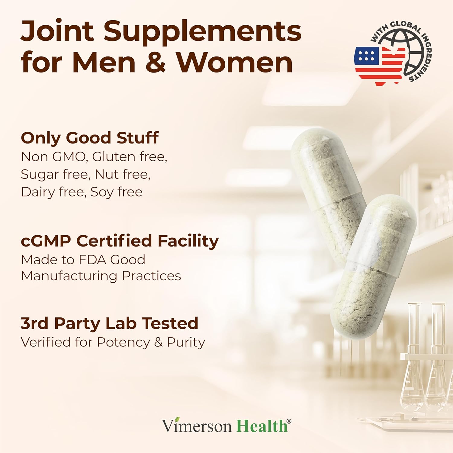 Glucosamine Sulfate with Hyaluronic Acid, Boswellia, Black Pepper & MSM Supplement – 5-in-1 Joint Supplements for Men and Women – Joint Health, Mobility & Bone Strength – FSA Eligible 60 Caps - Image 4