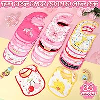 Vista 5 de HooLing 24 baberos para niños pequeños, impermeables, de algodón, suave, baberos, alimentación, jardín de infantes, bienestar, hogar, fiesta