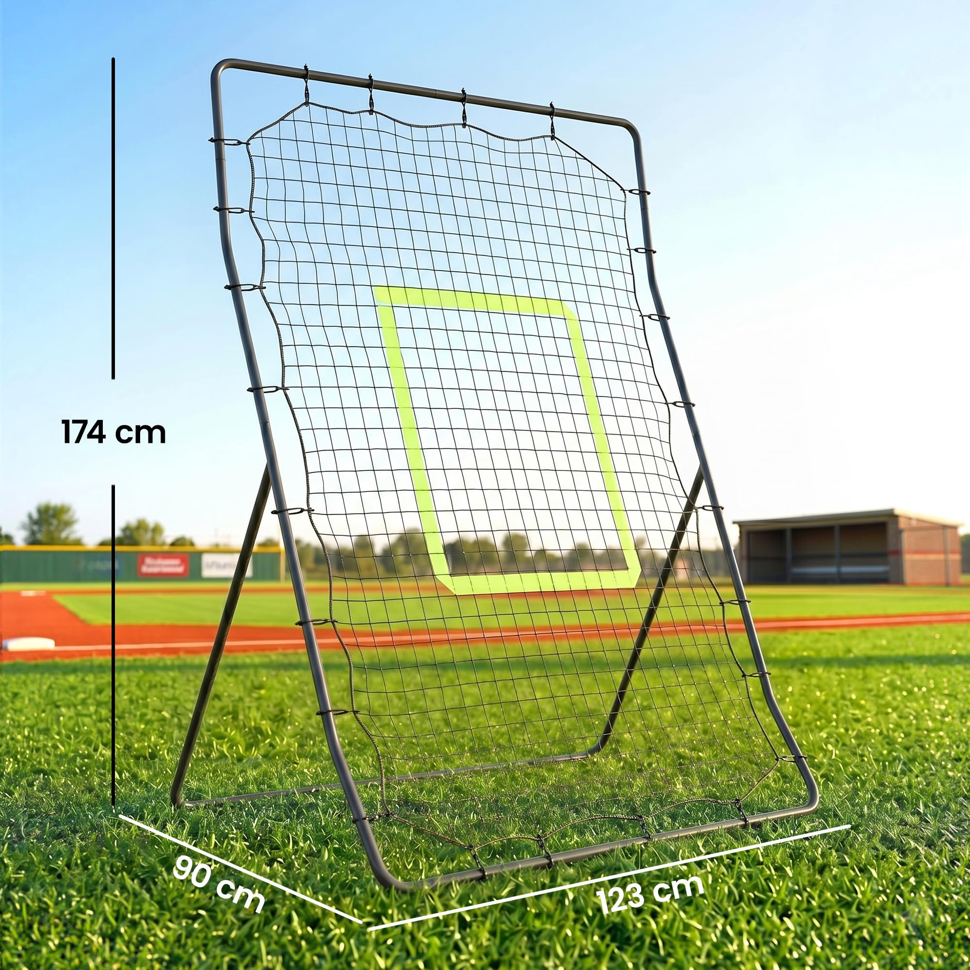 HOMCOM Rete Elastica Rimbalzo da Baseball Rimbalzatore Portatile