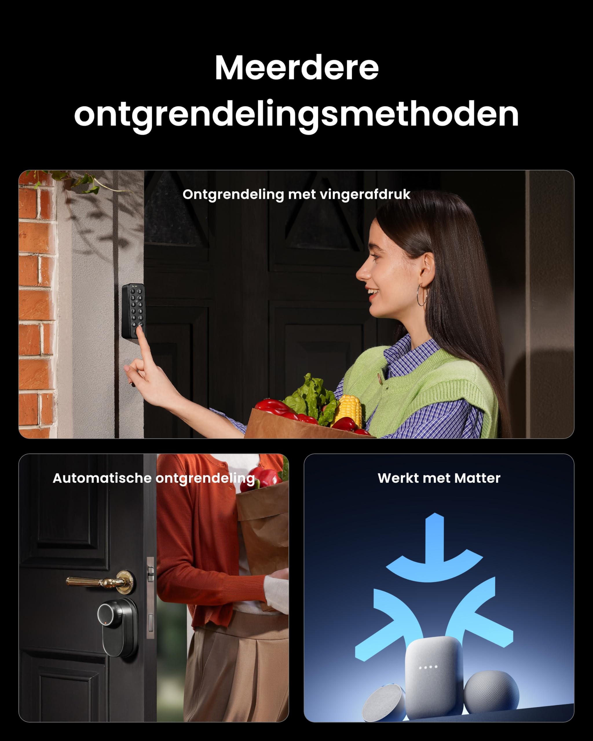 SwitchBot WLAN Smart Lock Ultra mit Video Türklingel mit Fingerabdruck-Entsperrung, Elektronisches Türschloss, Türöffner per Fingerprint, Passcode, Smartphone, Alexa, Google, unterstützt Matter
