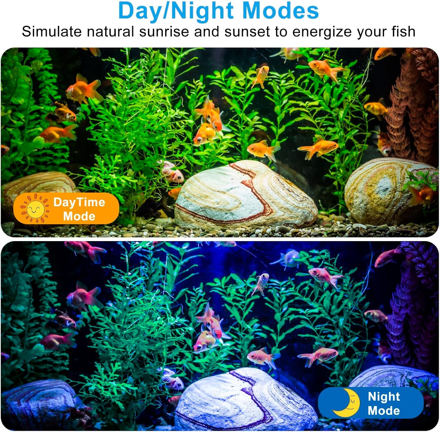 BAITAI Aquarium Light, 24/7 Full Spectrum LED Fish Tank Light with LCD Controller, Auto On/Off, IP67 Waterproof - Image 4
