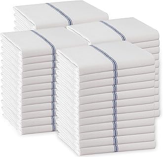 Kitchen Towel Set - 100% Cotton Kitchen Towels, Reusable Kitchen Dish Towels, Blue Dish Towels for Kitchen, Soft Absorbent Tea Towels, Durable Dish Towels For Drying Dishes, 14” x 25” - 48 Pack