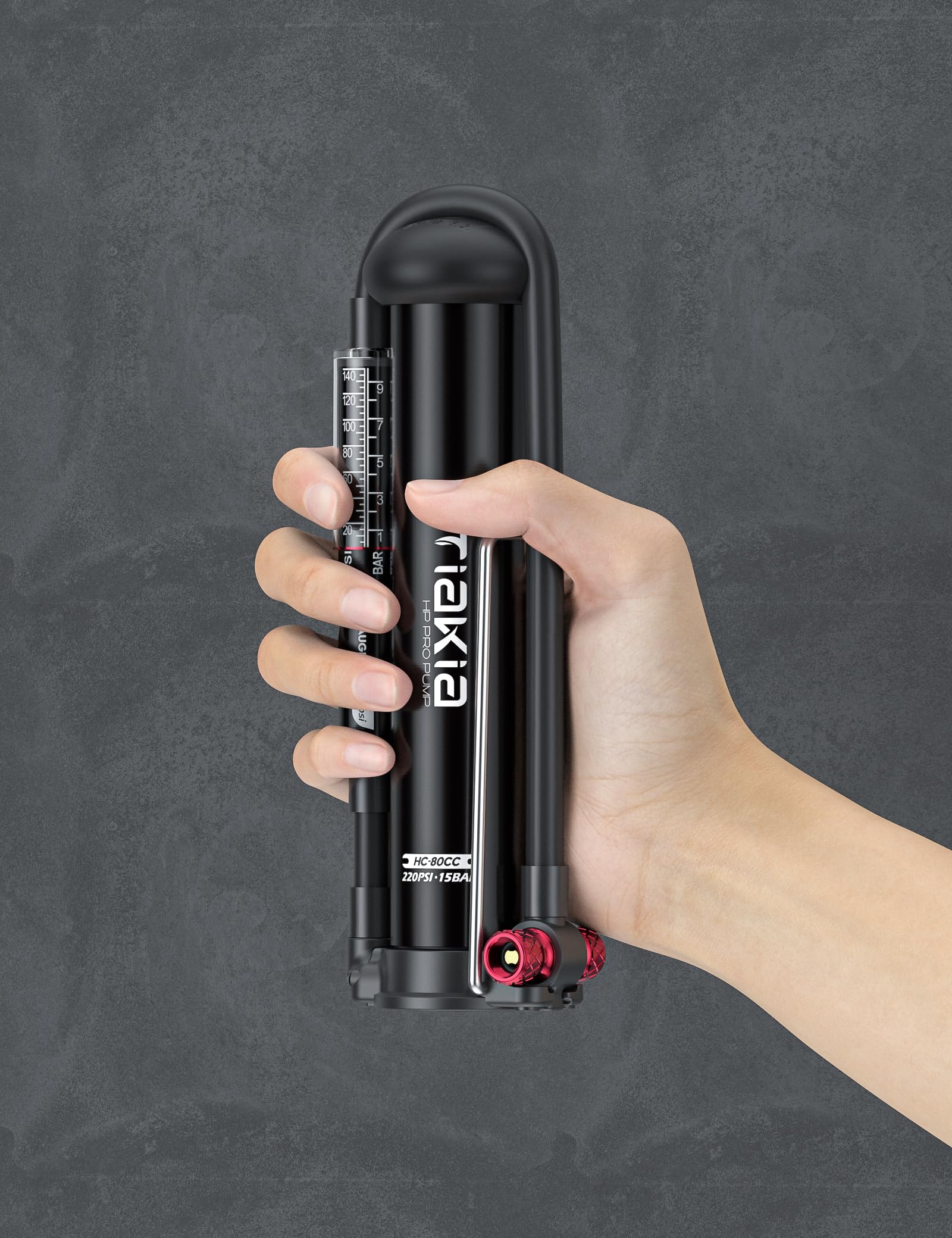 Tiakia Bike Pump with Gauge, High Pressure Bicycle Pump High Volume Portable Hand Air Pump Fit Presta, Schrader Valves Aluminum Bike Tire Pump for Mountain Road Bike, Strollers, Balls