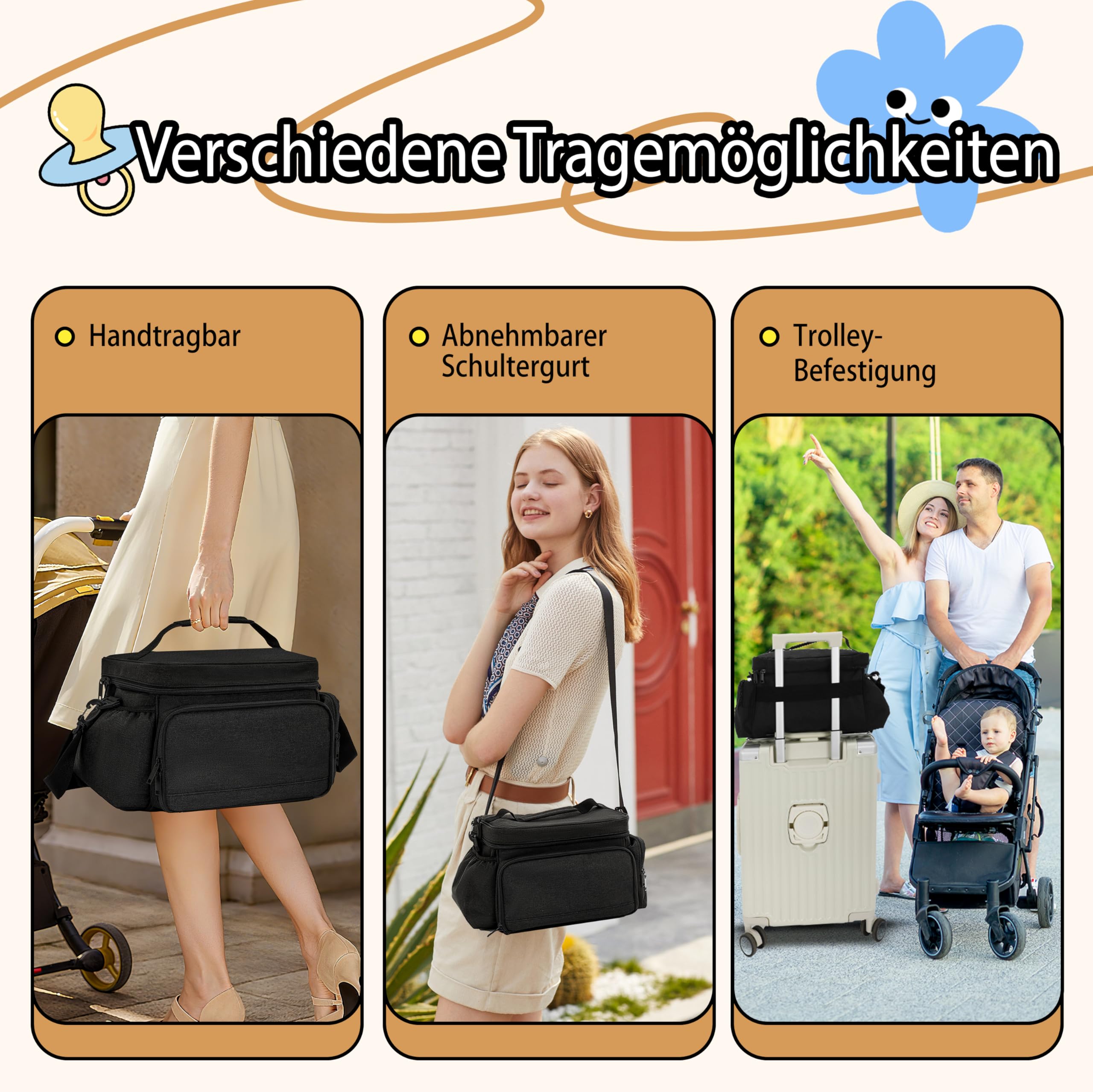 Sac à lait compatible avec Spectra S1/S2 et Medela, sac à langer Mama, pour le travail et les voyages avec compartiment isotherme isotherme, sac de rangement pour tire-lait uniquement
