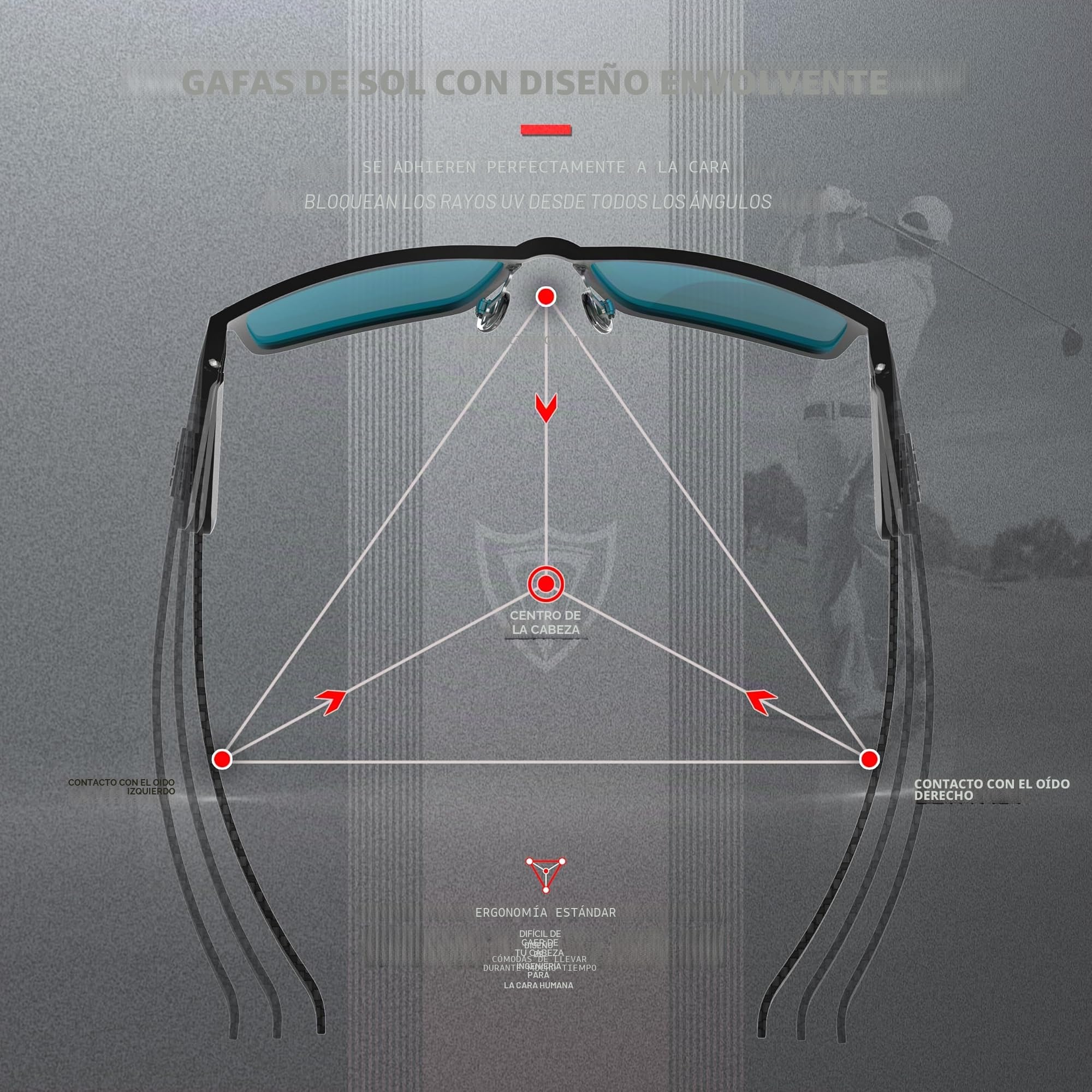 ATTCL Gafas de sol polarizadas clásicas para hombre con marco de metal rectangular y fibra de carbono, protección UV400