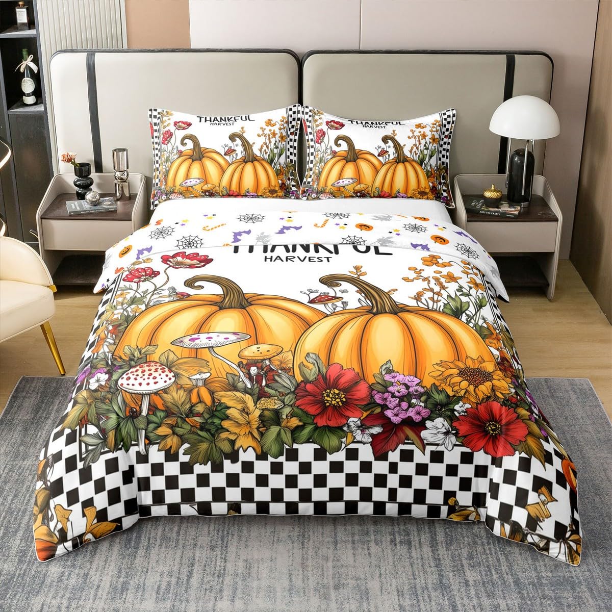 Housse de couette 140x200 100% coton douceur supérieure pour l'automne