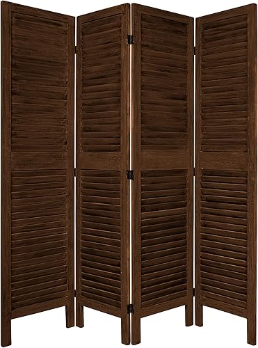 Miniatura 6 de Red Lantern Divisor veneciano clásico de 5 12 pies de alto, color blanco quemado, 4 paneles