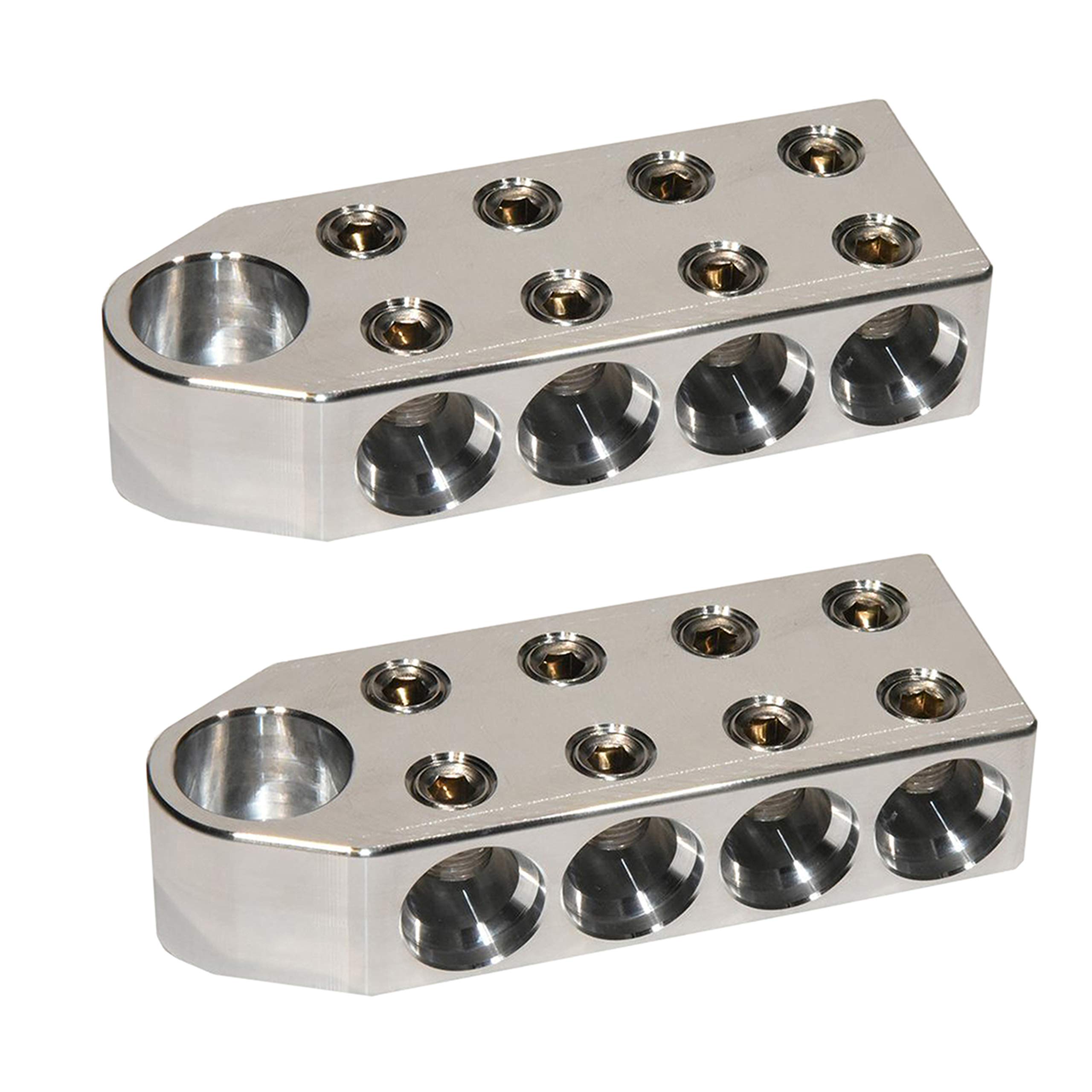 Pair of Jim's Machineworx 8 Hole 8/0 Bolt Down Screw Type Battery Terminal