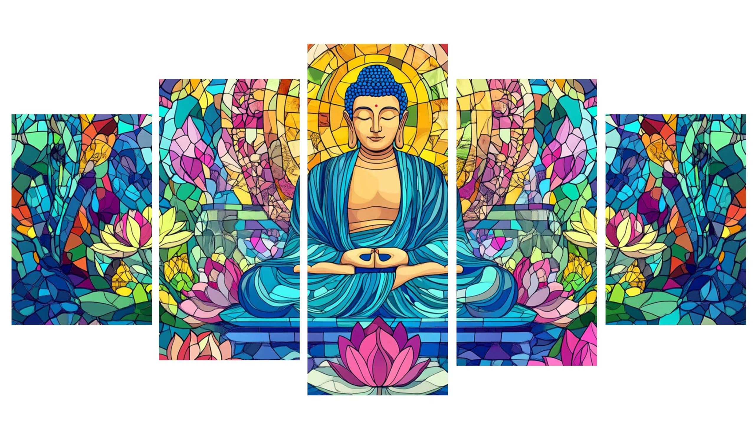 Diamentowe malowanie 5 sztuk Zen kwiat diamentowy obraz dla dorosłych, haft diamentowy dla dorosłych duży format puzzle sztuka, ścieg krzyżykowy zestaw rękodzieła, świąteczna dekoracja do sypialni