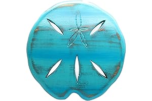 Aqua Blue 12" Sand Dollar Wood Sand Art Board