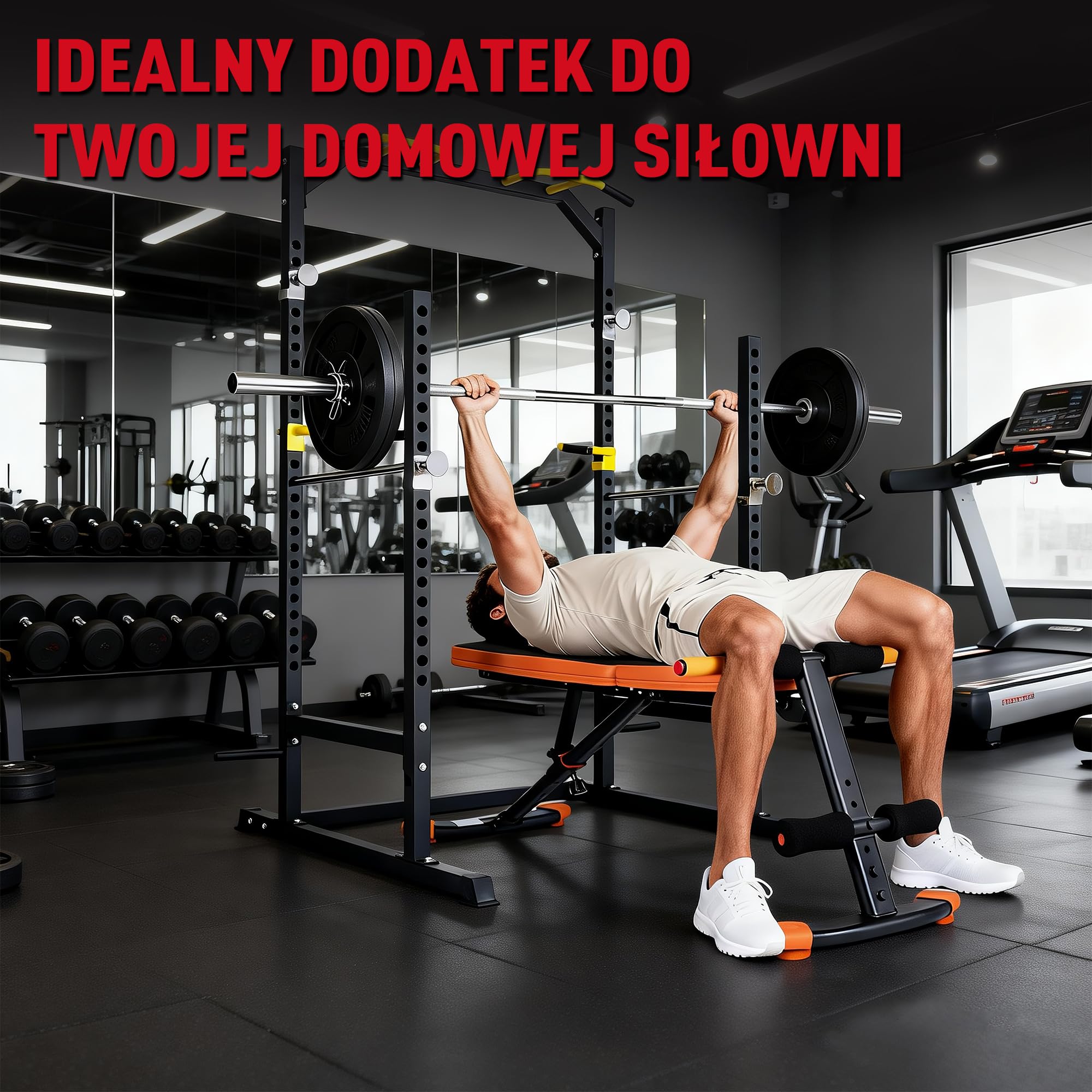 Ultrasport składana ławka treningowa do domu, wielofunkcyjna do treningu siłowego, regulowana w 6 pozycjach (od 24 do 79 stopni), sprzęt fitness do treningu całego ciała, wyciskanie do 150 kg