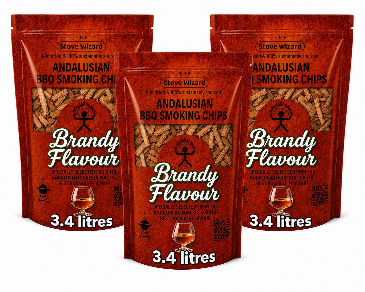 The Stove Wizard Brandy Smoking Wood Chips 3.4 Litres