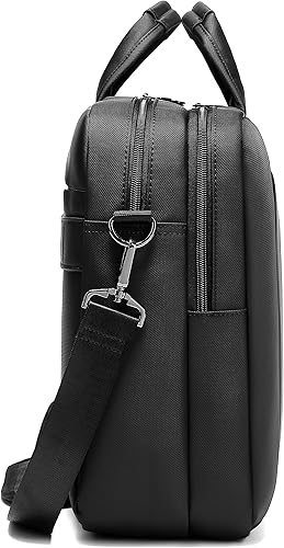 Miniatura 7 de iDemoo ELITE - Bolsa para laptop de 16 pulgadas con correa para el hombro, color negro azabache, maletín para laptop, expandible, resistente al