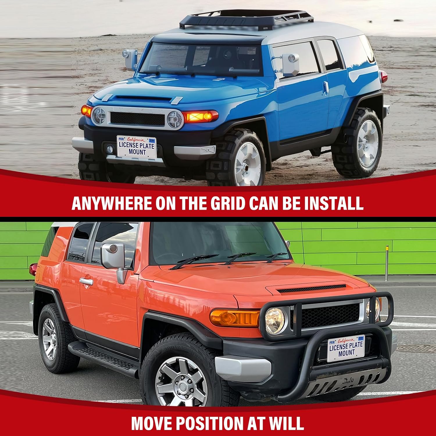 No Drill Front License Frame Compatible with Toyota Tundra 2022-2024 (4th Gen XK70) Anti-Theft License Plate Grille Mount Holder Car Tag Covers Rust-Proof, Rattle-Proof Car Accessories