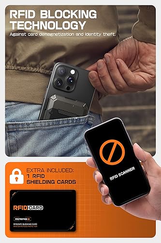 Miniatura 6 de SUPCASE Cartera MagSafe con soporte, cartera magnética para hombres, capacidad para 5 tarjetas soporte ajustable bloqueo RFID Soporte para tarjetas