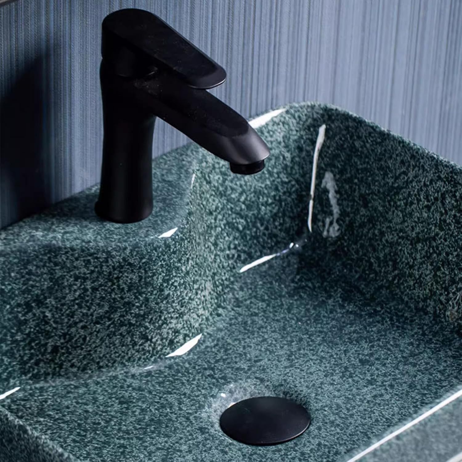Bathroom Sink Corner, Wall-Mounted Wash Basin, Bathroom Sink with Stainless Steel Bracket,Green Dot Line Style