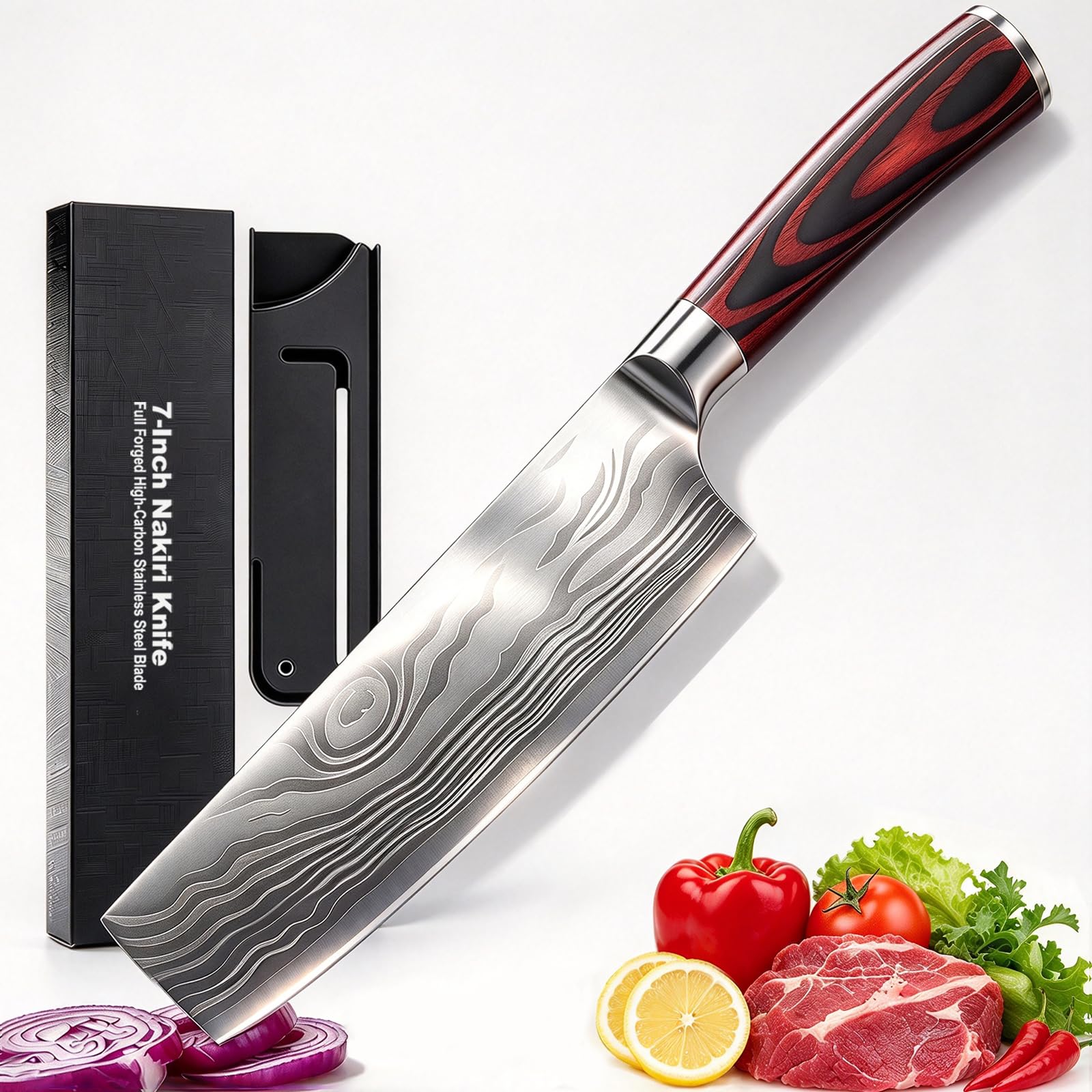 8" Japanese Chef Knife, High Carbon Steel, Ultra Sharp Cooking Knife — Amazon image 11