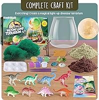 Vista 5 de Kit de Terrario de Dinosaurios para Niños - Manualidades de Dino para Niños con Kit de Lámpara de Luna DIY - Regalo de Cumpleaños para Niños de 4 5