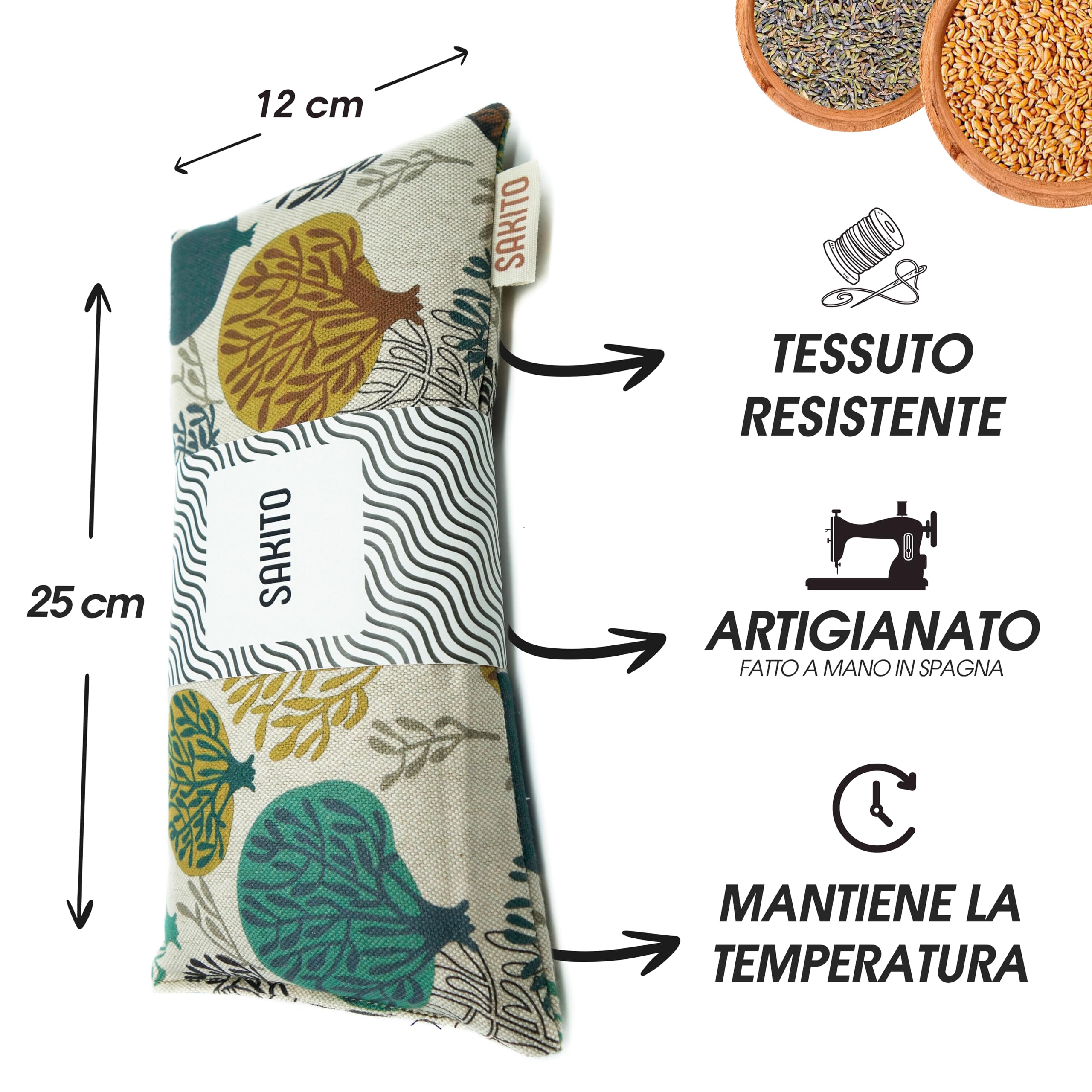 2 (uds) Cuscino Termico Microonde (25x12 cm) - Cuscino Riscaldabile Naturale per Dolori Mestruali - Utilizzo Caldo o Freddo - Elevata Ritenzione del Calore - Tessuto di Qualità - Profumo di Lavanda