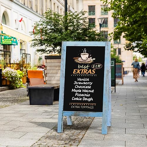Miniatura 2 de Board2by Letrero magnético resistente con marco en A, 40 x 20 pulgadas, tablero de sándwich grande de pie, caballete de pizarra para exteriores,